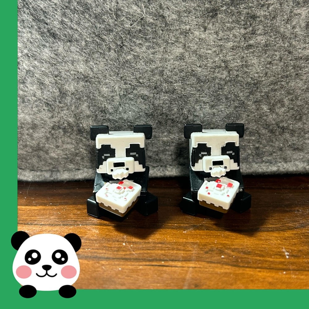 Mattel Minecraft Melon Series 22 Panda Cake Mini Collectible Figure 2 PCs 1”
